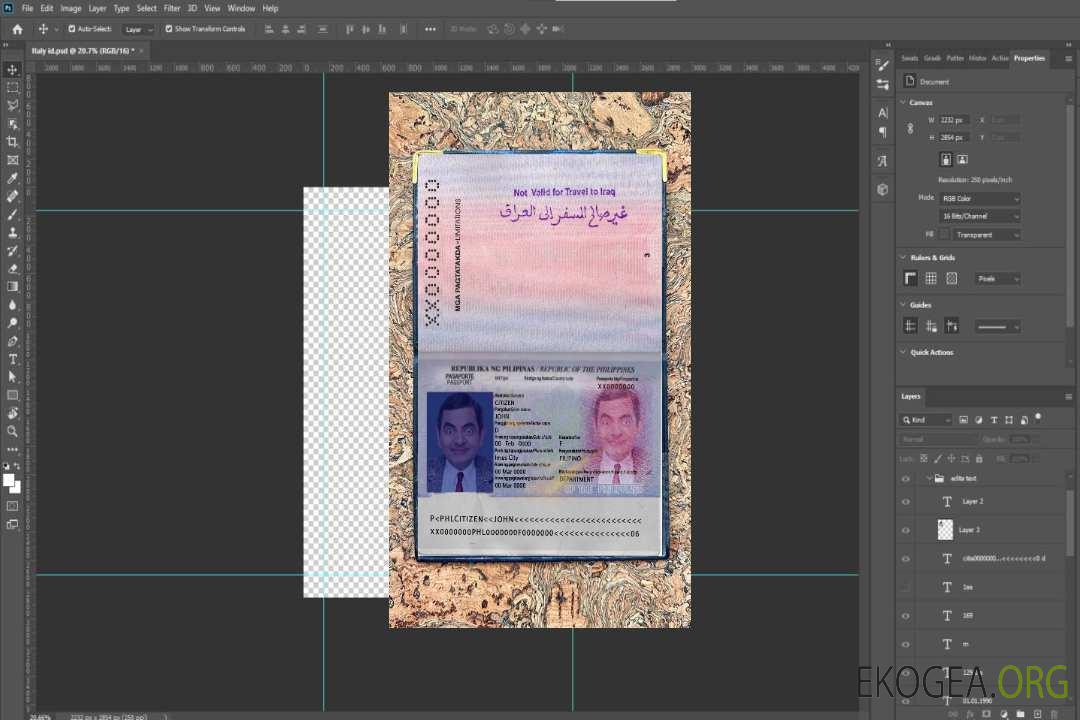 Aperçu de la photo du passeport philippin version 2 template Aperçu de la photo du passeport philippin version 2 template